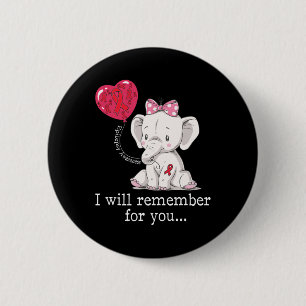 Olifant voor epilepsiebewustzijn ronde button 5,7 cm