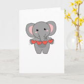 Olifant voor Valentijnsdag Cute Dieren Met Kaart (Gele Bloem)