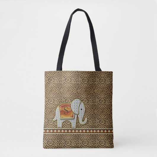 Olifant Wandelen Monogram Cheetah ID390 Tote Bag (Voorkant)