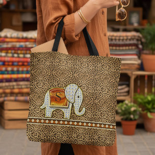 Olifant Wandelen Monogram Cheetah ID390 Tote Bag