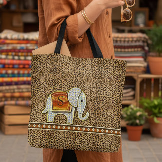 Olifant Wandelen Monogram Cheetah ID390 Tote Bag