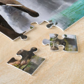 Olifant waterval 2 Easy Brain Art Puzzel Foto (Zijkant)