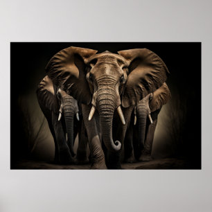 Olifant Wild Dierenportret Natuur Beauty Poster