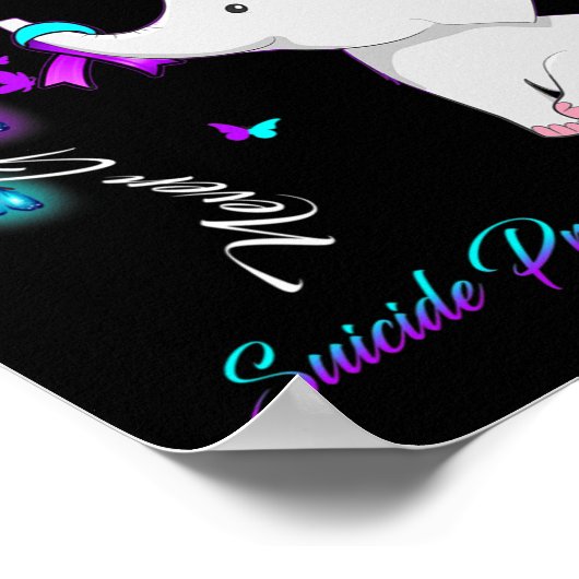 Olifant Zelfmoord Preventie Bewustzijn - Ribbon GI Poster (Hoek)