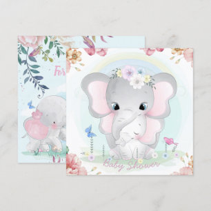 Olifanten Baby Shower Uitnodiging