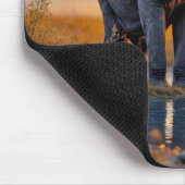 Olifanten bij het water gat muismat (Hoek)