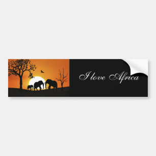 Olifanten bij zonsondergang bumpersticker