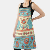 Olifanten, bloemen, etnisch gestreept patroon schort (Insitu)