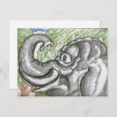 olifanten briefkaart (Voorkant / Achterkant)