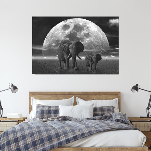 Olifanten Canvas Afdruk (Insitu (Slaapkamer))