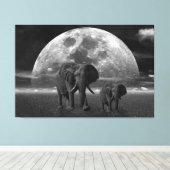 Olifanten Canvas Afdruk (Insitu (Houten vloer))