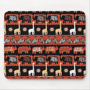 Olifanten en Giraffes Afrikaanse stamkunst Mousepa Muismat