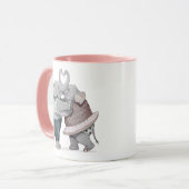 Olifanten in de liefde mok (Voorkant links)