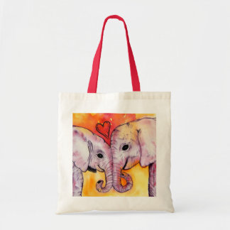 Olifanten in de liefde tote bag