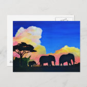 Olifanten in Dusk Briefkaart (Voorkant / Achterkant)