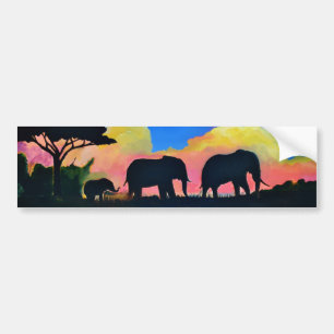 Olifanten in Dusk Bumpersticker