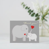 Olifanten in het grijs Dank u Briefkaart (Staand voorkant)