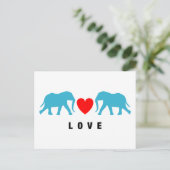 Olifanten in liefde briefkaart (Staand voorkant)