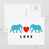 Olifanten in liefde briefkaart (Voorkant / Achterkant)