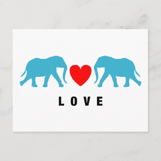 Olifanten in liefde briefkaart (Voorkant)