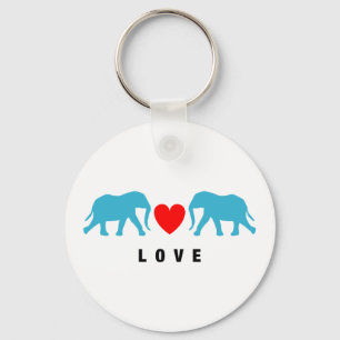 Olifanten in liefde sleutelhanger