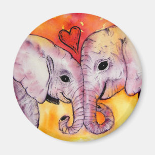 Olifanten in Love Magnet Magneet