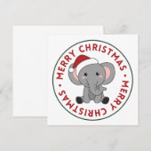 Olifanten Kerst Sneeuw Winter Dieren Olifanten I Kaart (Voorkant / Achterkant)