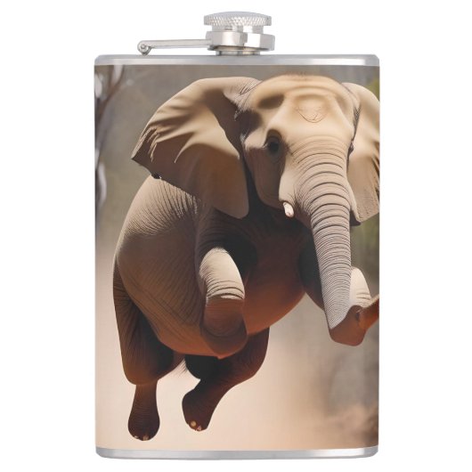 Olifanten kunnen springen, heupfles (Voorkant)