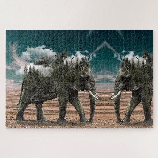Olifanten Legpuzzel (Horizontaal)