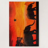 Olifanten Legpuzzel zonsondergang (Verticaal)