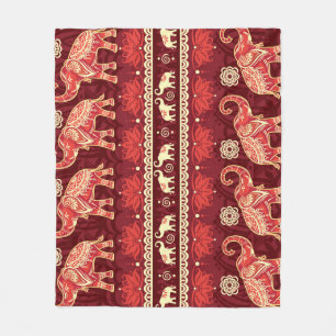 Olifanten maart: speels naadloos patroon. fleece deken