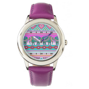 Olifanten met Aztec Pattern Cute Horloge