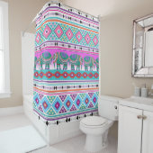 Olifanten met Aztec Pattern Douchegordijn (In situ)