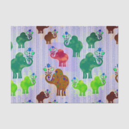 Olifanten met bloemen Bouquets Tissuepapier