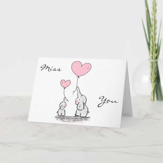 Olifanten met hart feestdagen kaart (Voorkant)