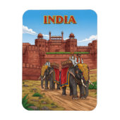 Olifanten met ruiters magneet (Verticaal)