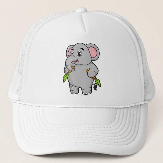 Olifanten met wortelen trucker pet (Voorkant)