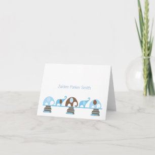 Olifanten op Boeken Baby Bedankt Opmerking met fot Notitiekaartje