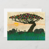 Olifanten op de Planes van Afrika Briefkaart (Voorkant / Achterkant)