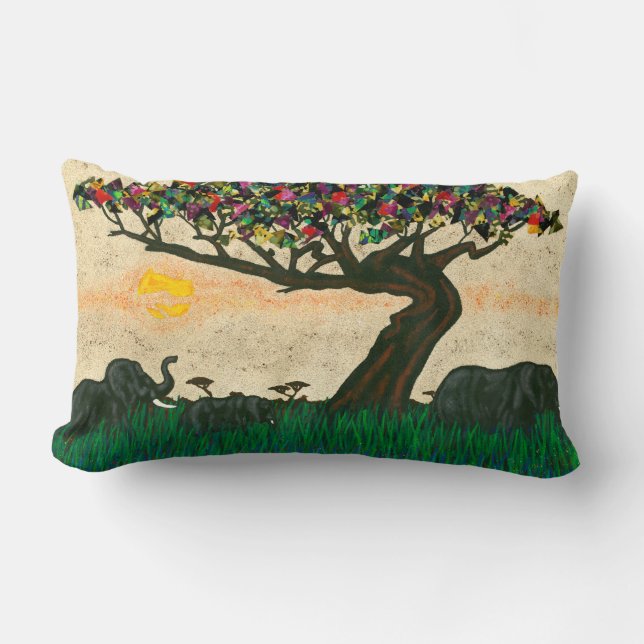 Olifanten op de Planes van Afrika Kussen (Voorkant)