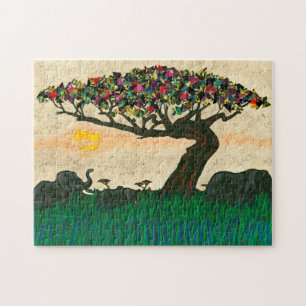 Olifanten op de Planes van Afrika Legpuzzel