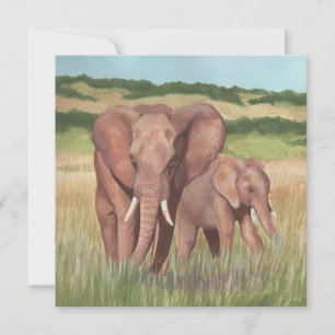 Olifanten op de wandeling feestdagenkaart