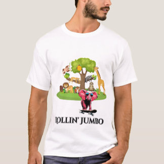 Olifanten op een skateboard t-shirt