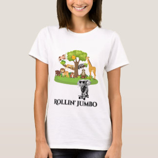 Olifanten op een skateboard t-shirt
