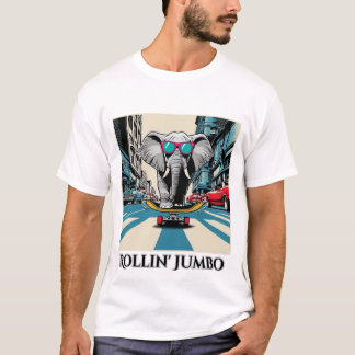 Olifanten op een skateboard t-shirt