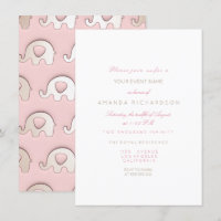 Olifanten Roze Verjaardag Baby shower Ivoor Wit