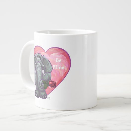 Olifanten Valentijnsdag Extra Grote Mok (Voorkant links)