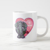 Olifanten Valentijnsdag Extra Grote Mok (Rechts)