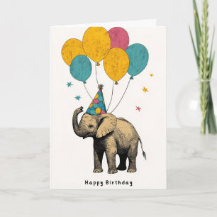 Olifanten verjaardagskaart met "Gefeliciteerd met Kaart