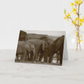 Olifanten Wenskaarten voor een goede zaak Kaart (Gele Bloem)